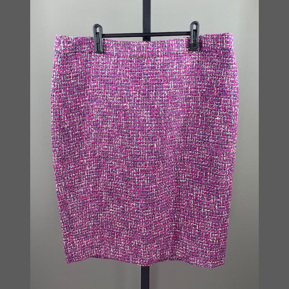 J. Crew Dresses & Skirts - NEW J Crew Skirt Womens 14 pink purple tweed woven pencil preppy colorful italy